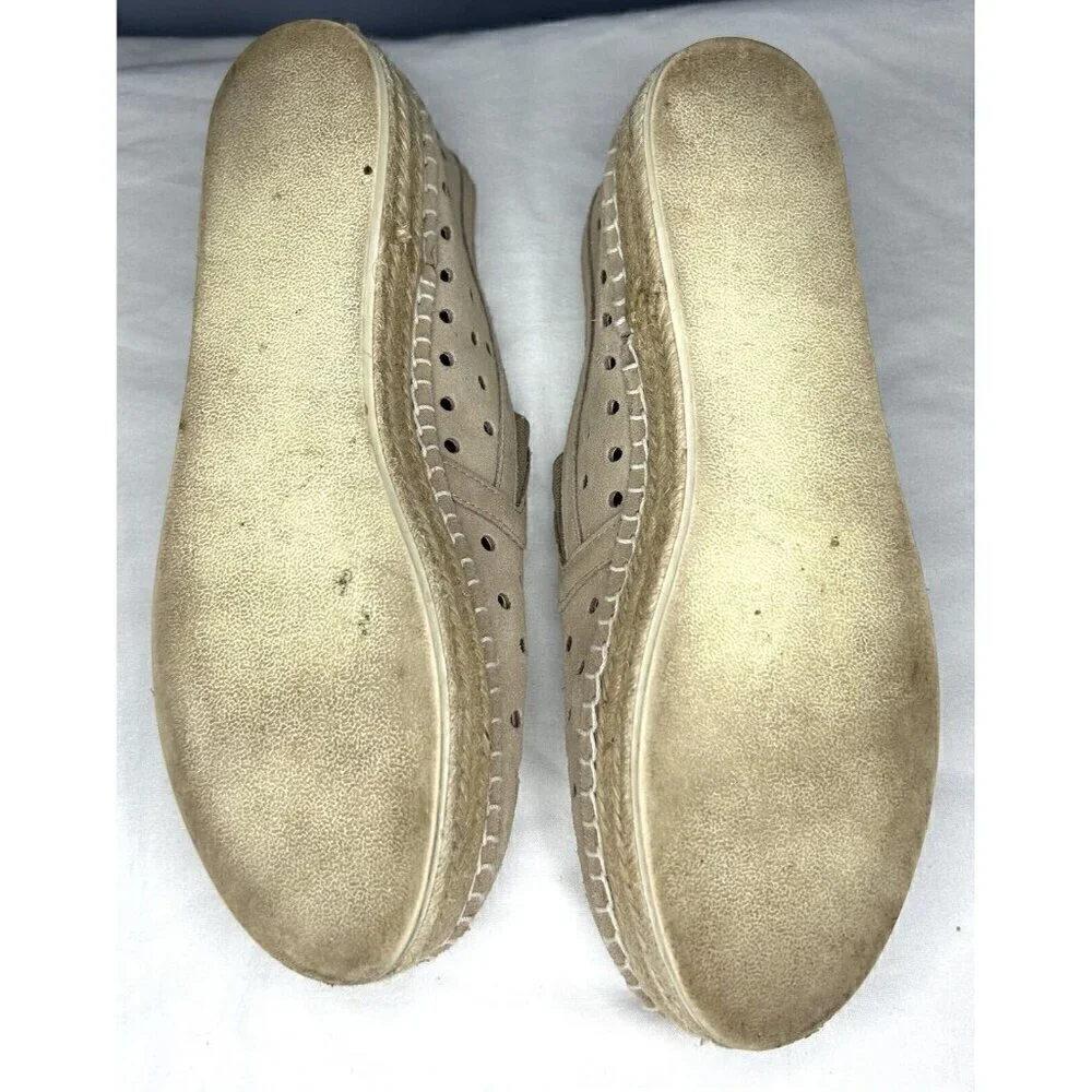 Steve Madden Suede Leather Espadrille Platform Shoes 8 Tan Cottagecore Boho Cute